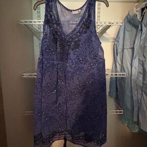 Elegant Blue Lined Tunic